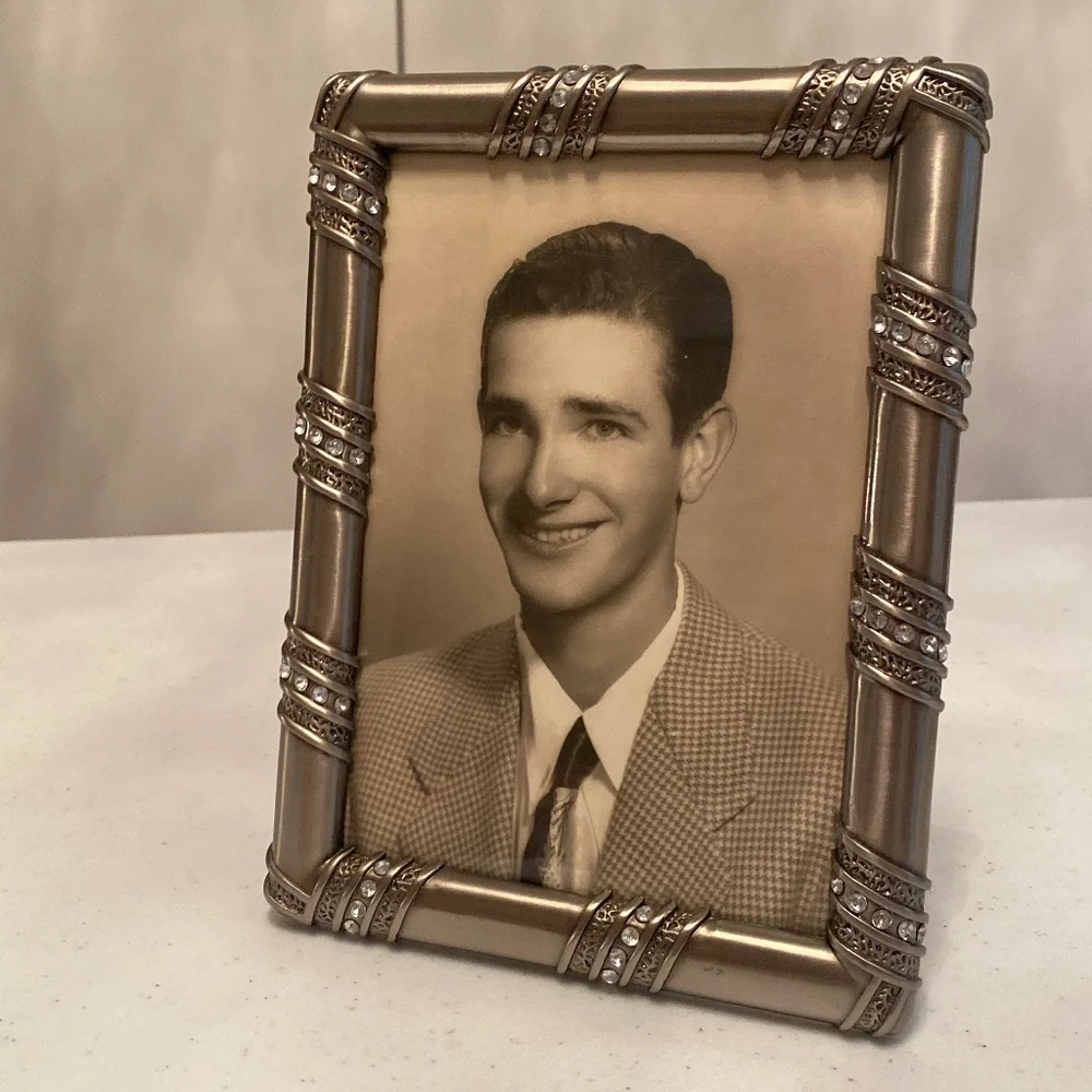 Carr Frames - Satin Nickel Picture Frame with Crystals